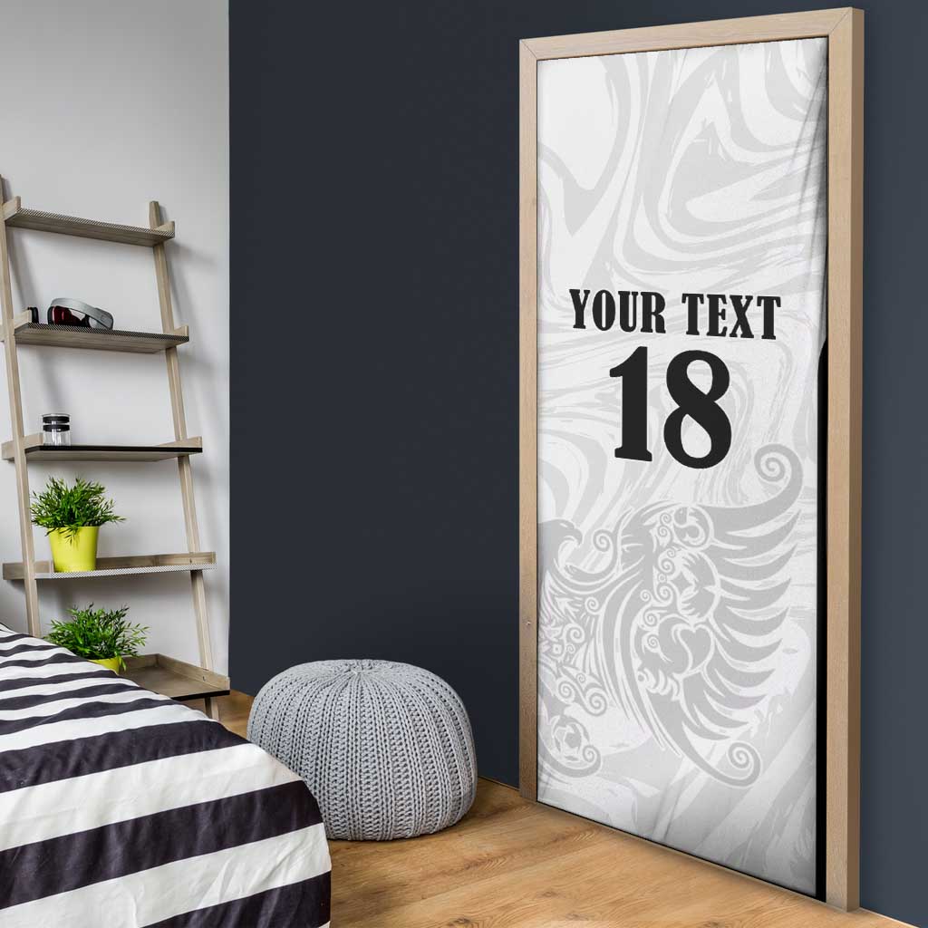 Custom Albania Football Pride Door Cover Kuqezinjte Eagle White Version - Wonder Print Shop