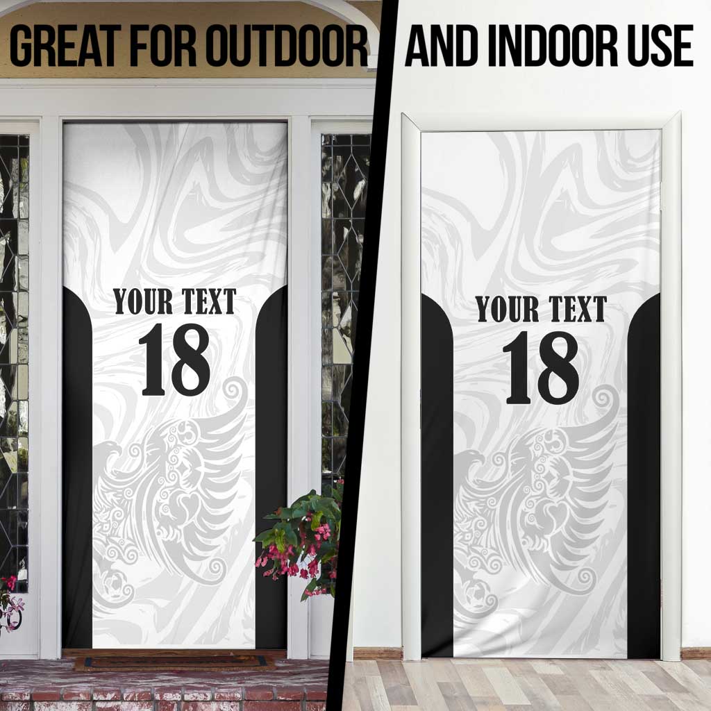 Custom Albania Football Pride Door Cover Kuqezinjte Eagle White Version - Wonder Print Shop