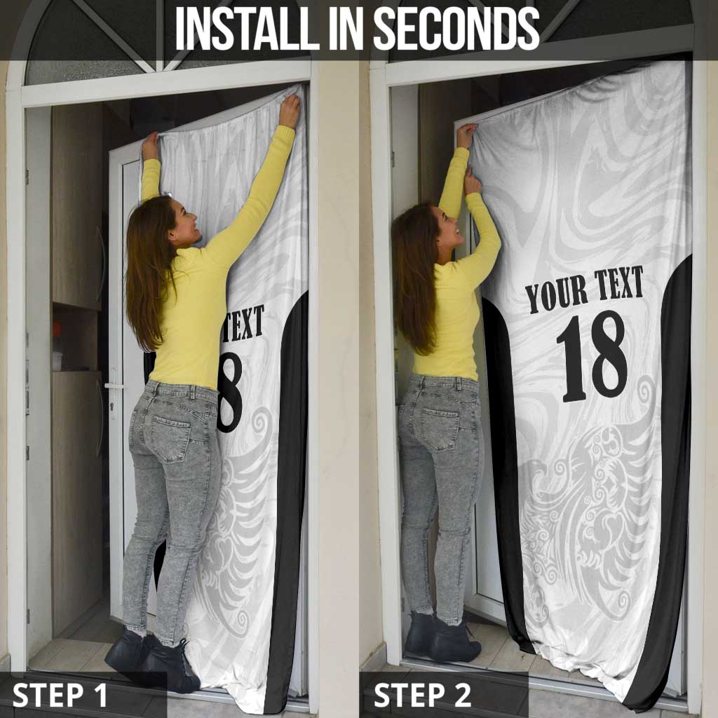 Custom Albania Football Pride Door Cover Kuqezinjte Eagle White Version - Wonder Print Shop