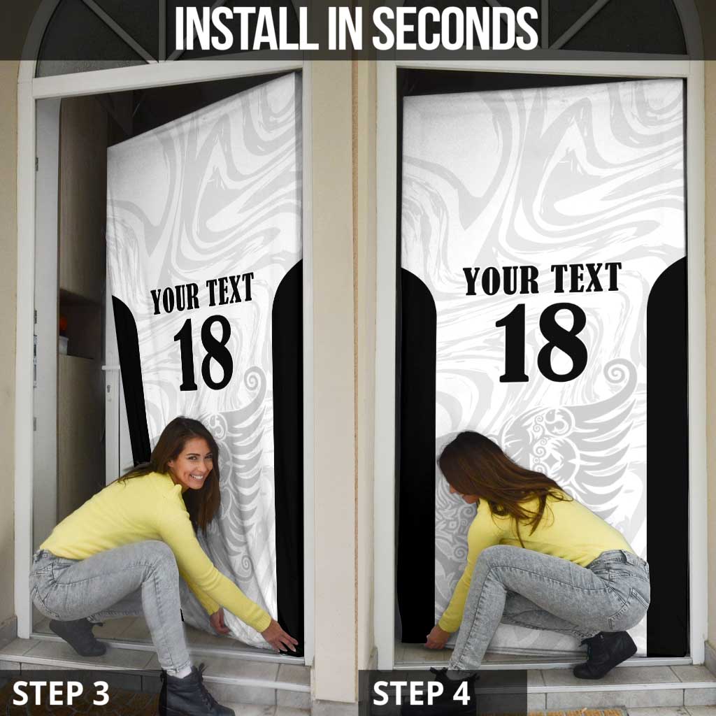 Custom Albania Football Pride Door Cover Kuqezinjte Eagle White Version - Wonder Print Shop