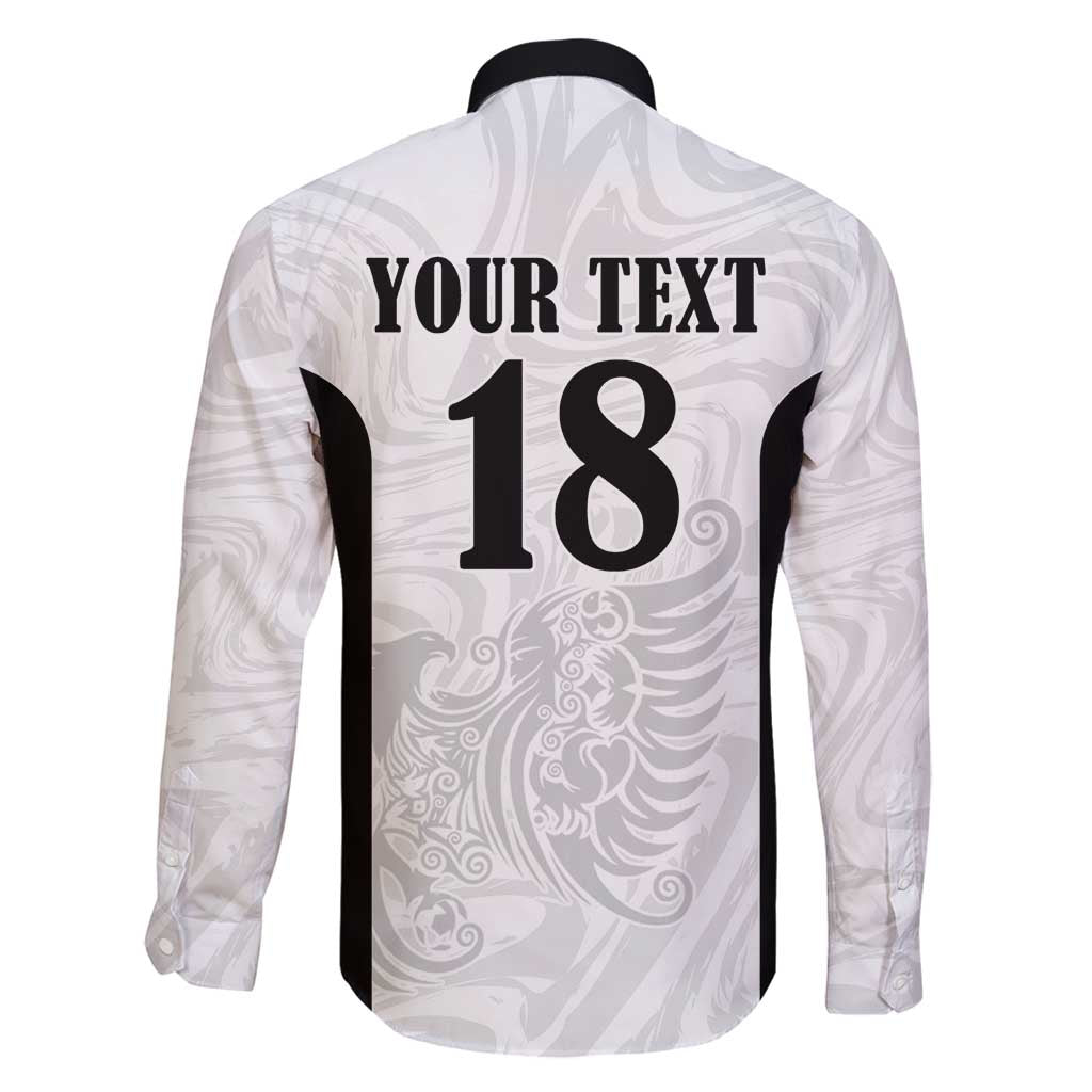 Custom Albania Football Pride Family Matching Long Sleeve Bodycon Dress and Hawaiian Shirt Kuqezinjte Eagle White Version - Wonder Print Shop