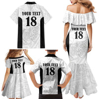 Custom Albania Football Pride Family Matching Mermaid Dress and Hawaiian Shirt Kuqezinjte Eagle White Version - Wonder Print Shop