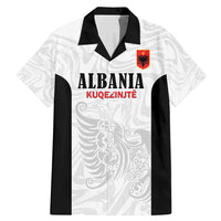 Custom Albania Football Pride Family Matching Mermaid Dress and Hawaiian Shirt Kuqezinjte Eagle White Version - Wonder Print Shop