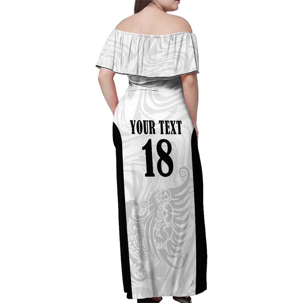 Custom Albania Football Pride Family Matching Off Shoulder Maxi Dress and Hawaiian Shirt Kuqezinjte Eagle White Version - Wonder Print Shop