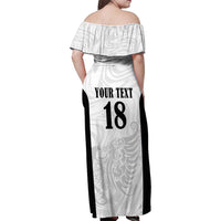 Custom Albania Football Pride Family Matching Off Shoulder Maxi Dress and Hawaiian Shirt Kuqezinjte Eagle White Version - Wonder Print Shop