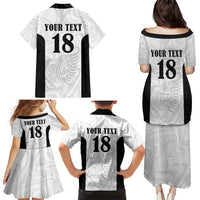 Custom Albania Football Pride Family Matching Puletasi and Hawaiian Shirt Kuqezinjte Eagle White Version - Wonder Print Shop