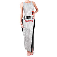 Custom Albania Football Pride Family Matching Tank Maxi Dress and Hawaiian Shirt Kuqezinjte Eagle White Version - Wonder Print Shop