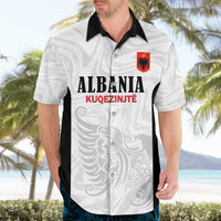 Custom Albania Football Pride Hawaiian Shirt Kuqezinjte Eagle White Version - Wonder Print Shop