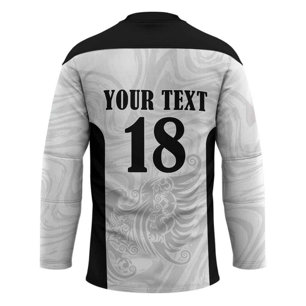 Custom Albania Football Pride Hockey Jersey Kuqezinjte Eagle White Version - Wonder Print Shop