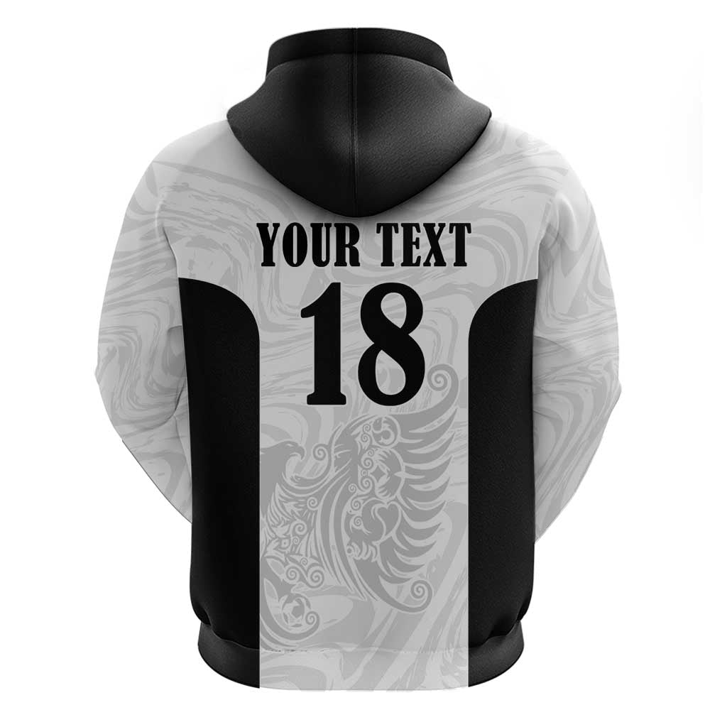 Custom Albania Football Pride Hoodie Kuqezinjte Eagle White Version - Wonder Print Shop