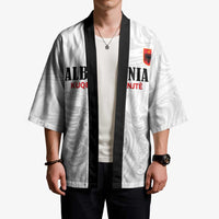 Custom Albania Football Pride Kimono Kuqezinjte Eagle White Version - Wonder Print Shop