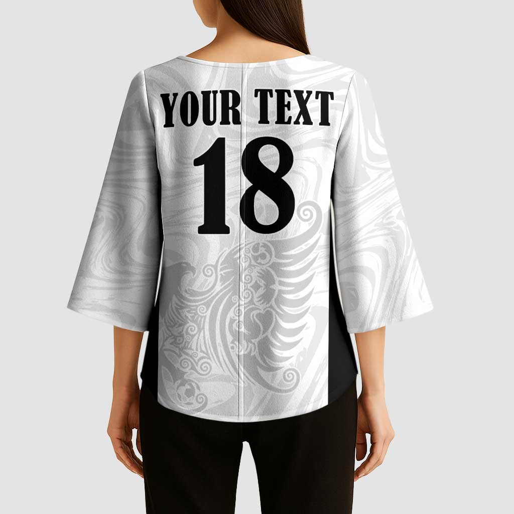 Custom Albania Football Pride Kimono Sleeve Blouse Kuqezinjte Eagle White Version - Wonder Print Shop