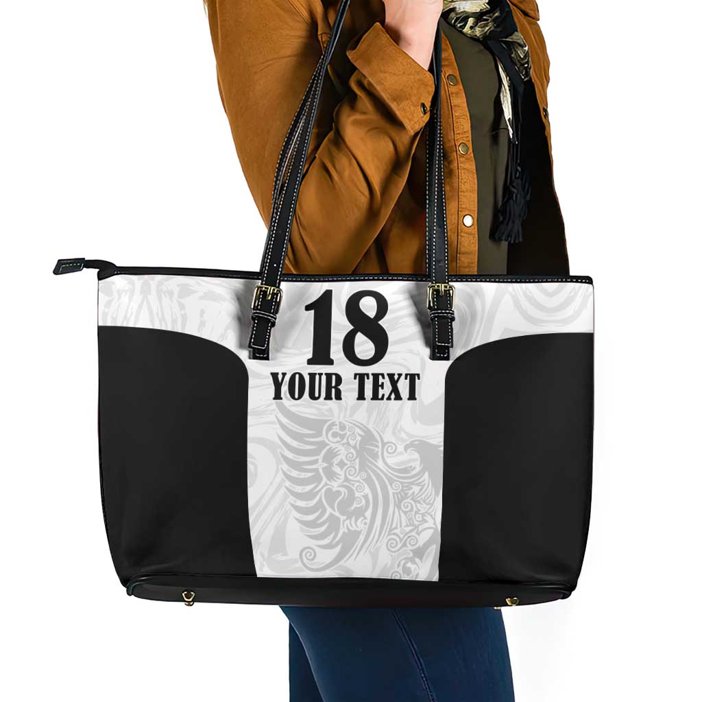 Custom Albania Football Pride Leather Tote Bag Kuqezinjte Eagle White Version - Wonder Print Shop
