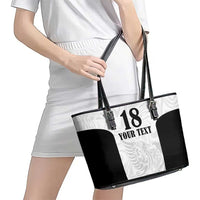 Custom Albania Football Pride Leather Tote Bag Kuqezinjte Eagle White Version - Wonder Print Shop