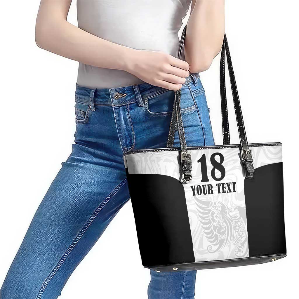Custom Albania Football Pride Leather Tote Bag Kuqezinjte Eagle White Version - Wonder Print Shop