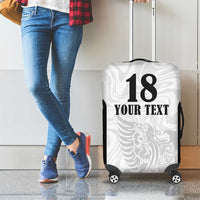 Custom Albania Football Pride Luggage Cover Kuqezinjte Eagle White Version - Wonder Print Shop