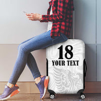 Custom Albania Football Pride Luggage Cover Kuqezinjte Eagle White Version - Wonder Print Shop