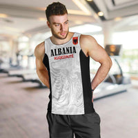 Custom Albania Football Pride Men Tank Top Kuqezinjte Eagle White Version - Wonder Print Shop