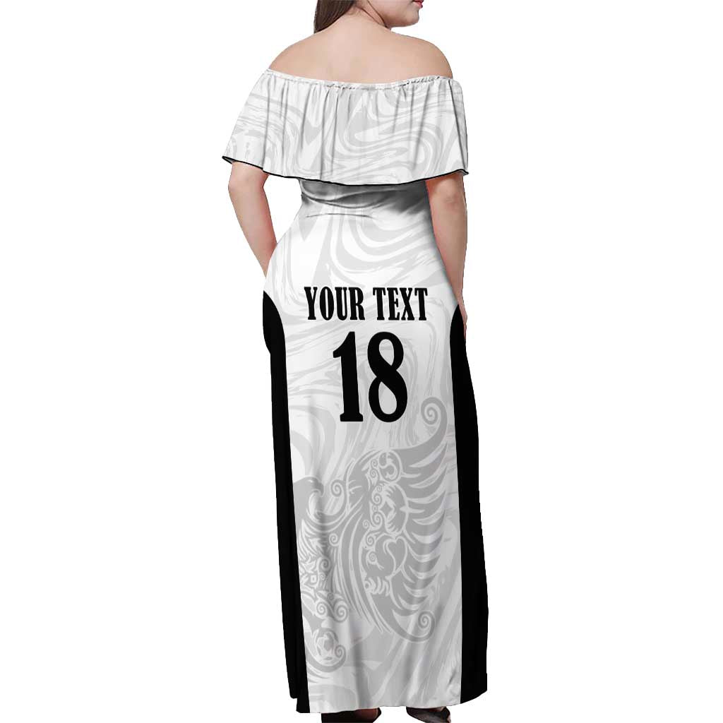 Custom Albania Football Pride Off Shoulder Maxi Dress Kuqezinjte Eagle White Version - Wonder Print Shop