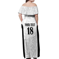 Custom Albania Football Pride Off Shoulder Maxi Dress Kuqezinjte Eagle White Version - Wonder Print Shop