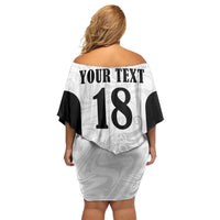 Custom Albania Football Pride Off Shoulder Short Dress Kuqezinjte Eagle White Version - Wonder Print Shop