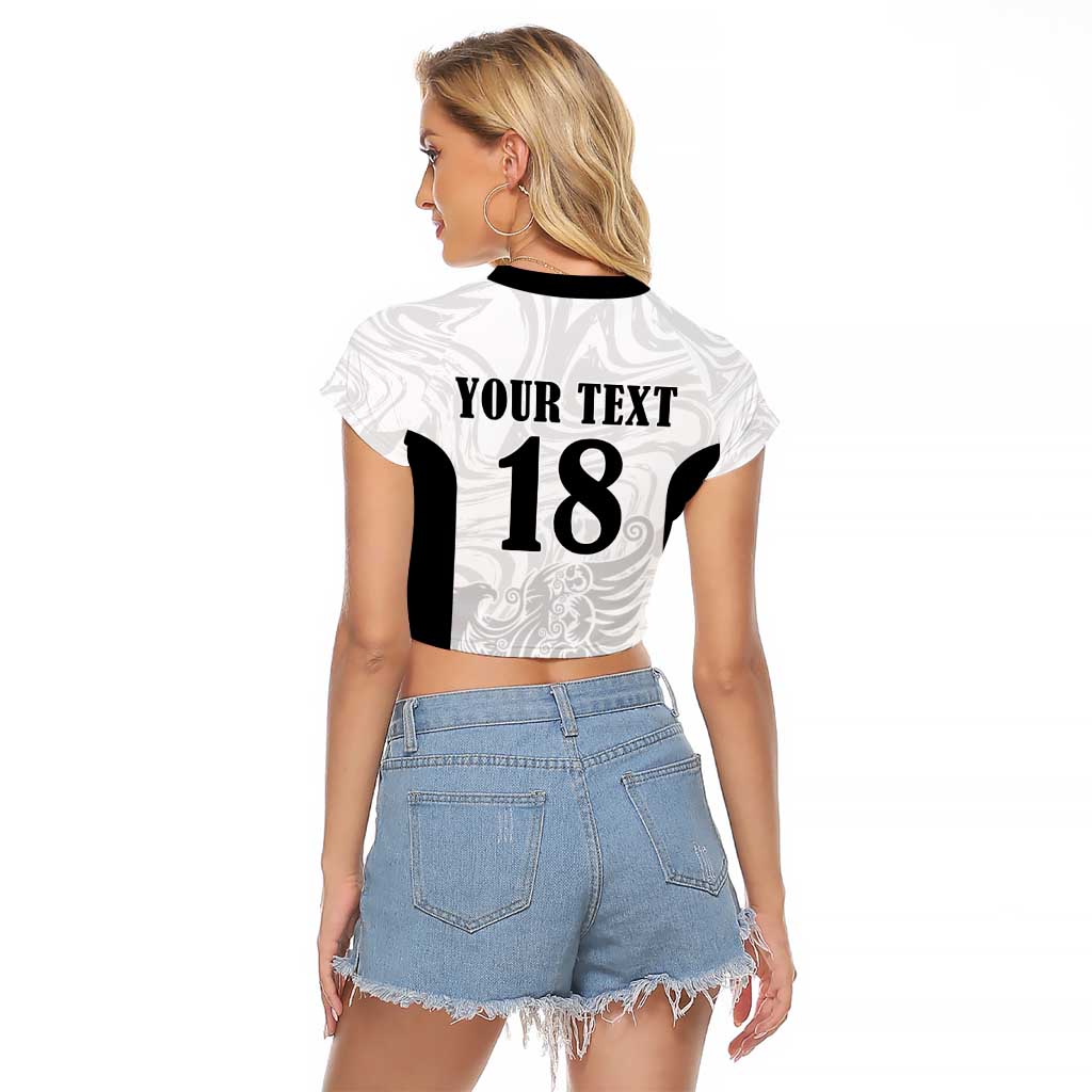 Custom Albania Football Pride Raglan Cropped T Shirt Kuqezinjte Eagle White Version - Wonder Print Shop