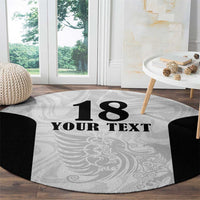 Custom Albania Football Pride Round Carpet Kuqezinjte Eagle White Version - Wonder Print Shop