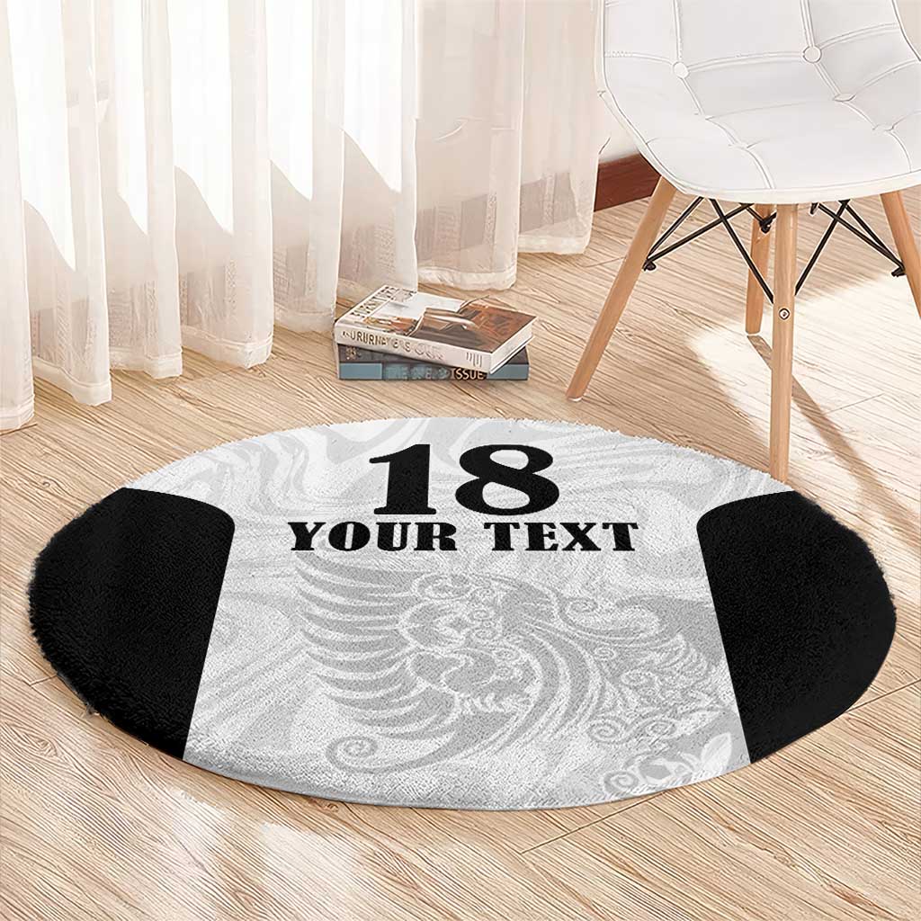 Custom Albania Football Pride Round Carpet Kuqezinjte Eagle White Version - Wonder Print Shop