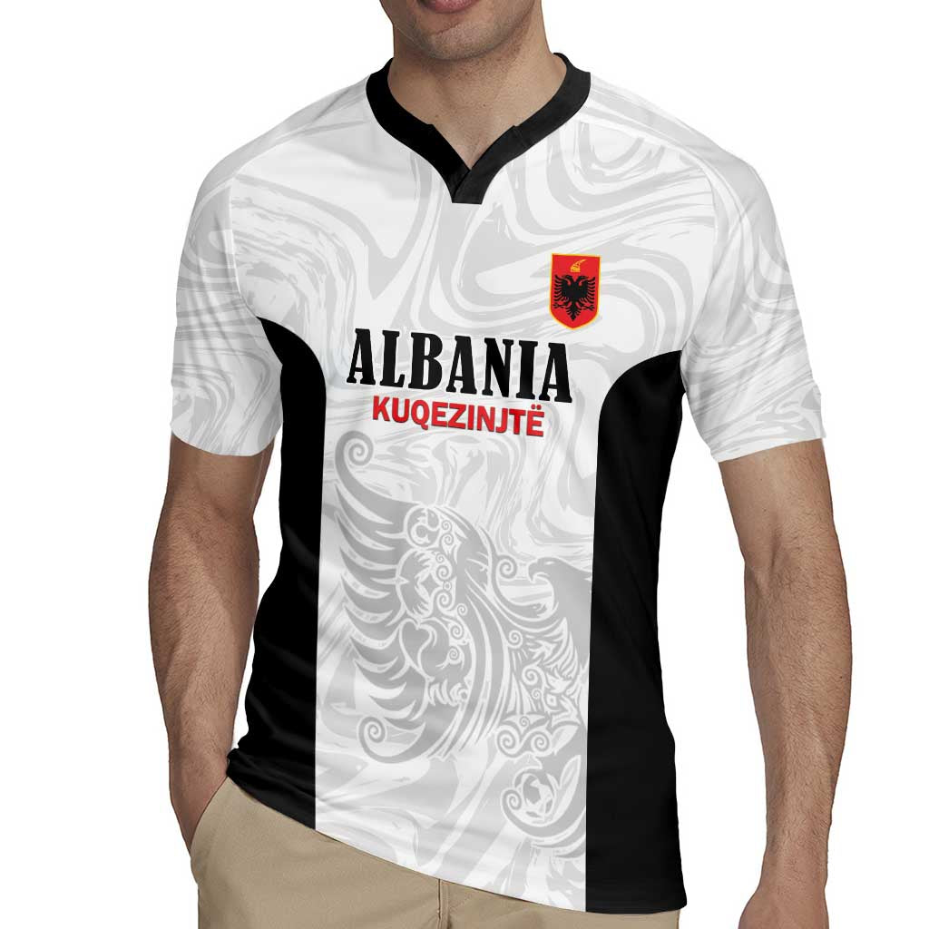 Custom Albania Football Pride Rugby Jersey Kuqezinjte Eagle White Version - Wonder Print Shop