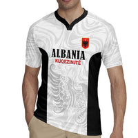 Custom Albania Football Pride Rugby Jersey Kuqezinjte Eagle White Version - Wonder Print Shop