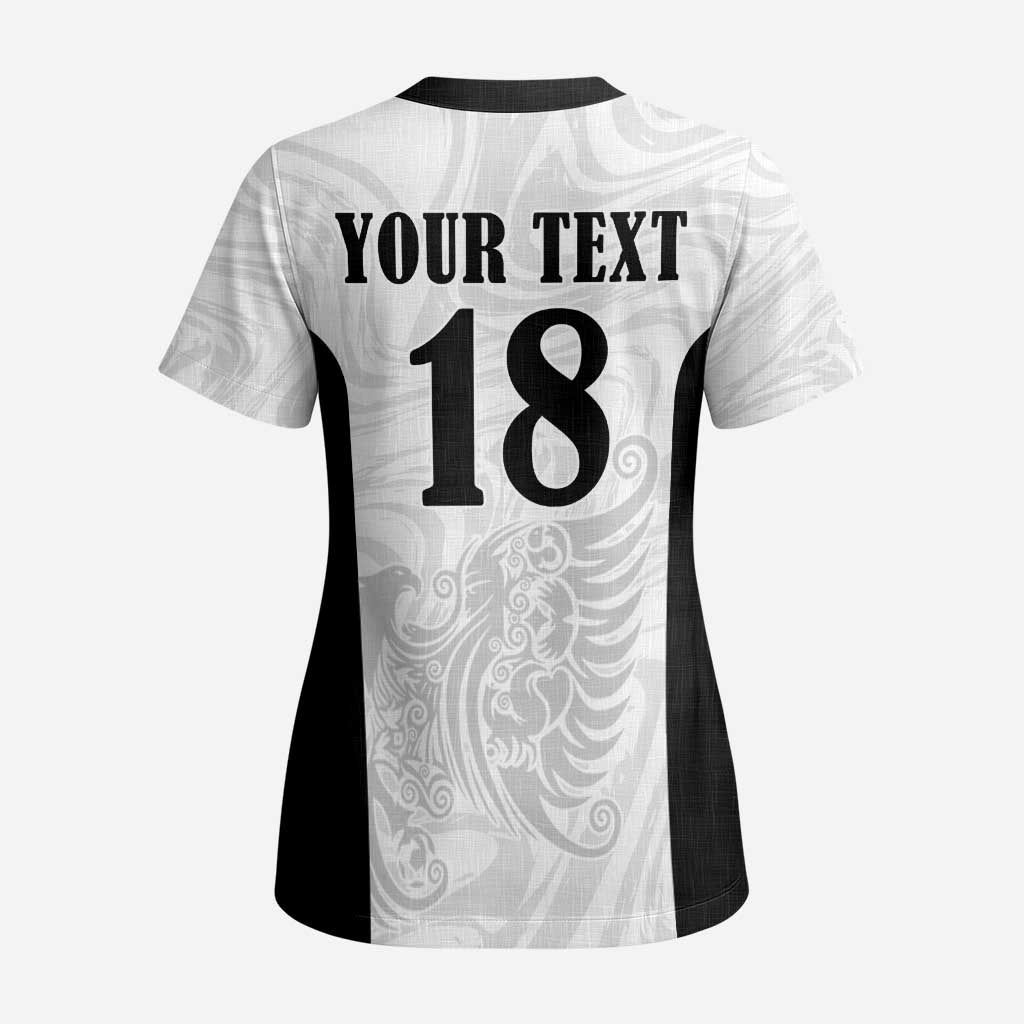 Custom Albania Football Pride Scrub Top Kuqezinjte Eagle White Version - Wonder Print Shop