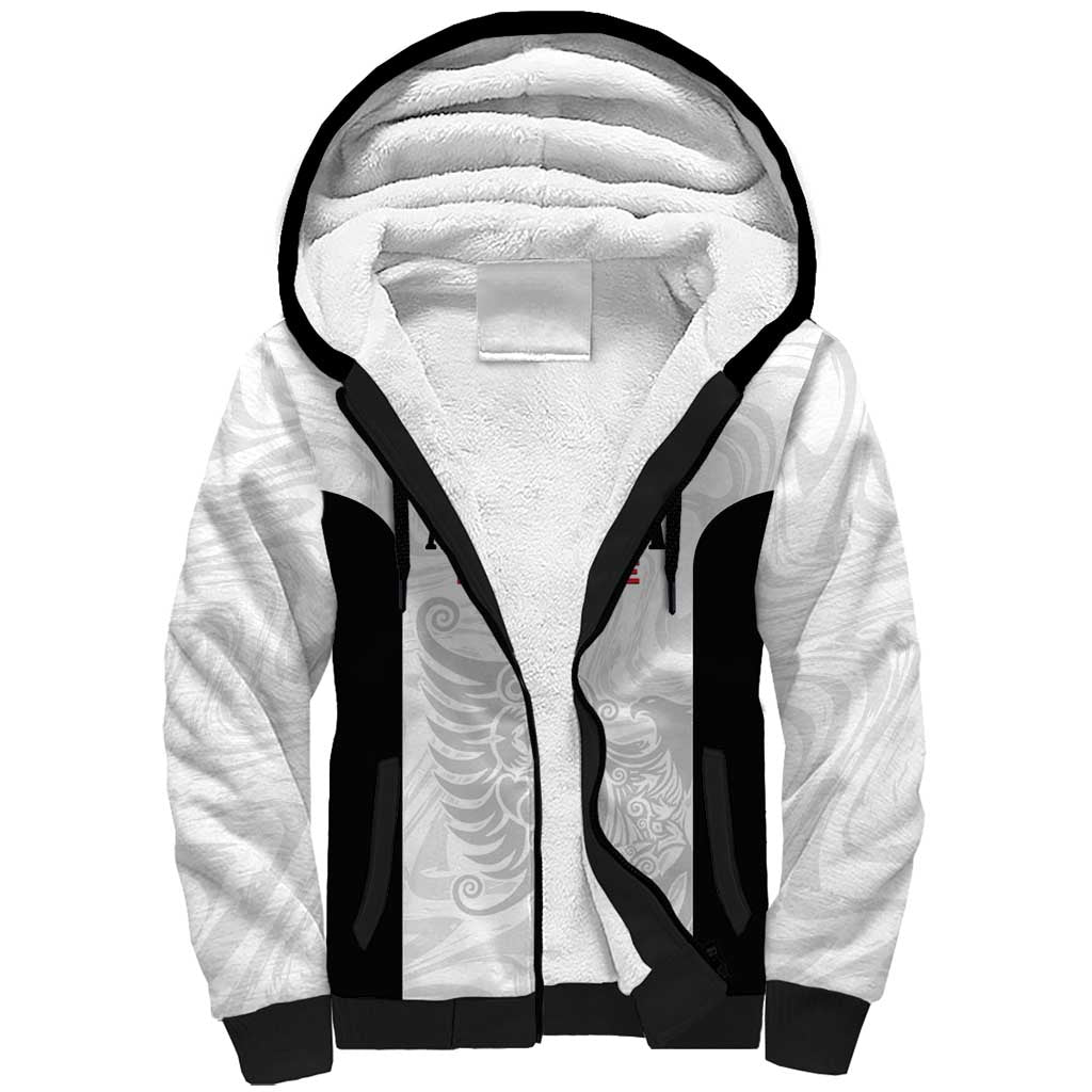 Custom Albania Football Pride Sherpa Hoodie Kuqezinjte Eagle White Version - Wonder Print Shop