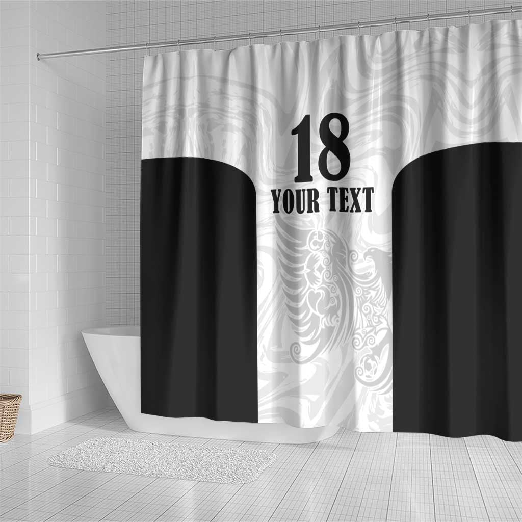 Custom Albania Football Pride Shower Curtain Kuqezinjte Eagle White Version - Wonder Print Shop
