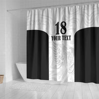 Custom Albania Football Pride Shower Curtain Kuqezinjte Eagle White Version - Wonder Print Shop