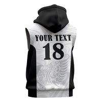 Custom Albania Football Pride Sleeveless Zip Hoodie Kuqezinjte Eagle White Version - Wonder Print Shop