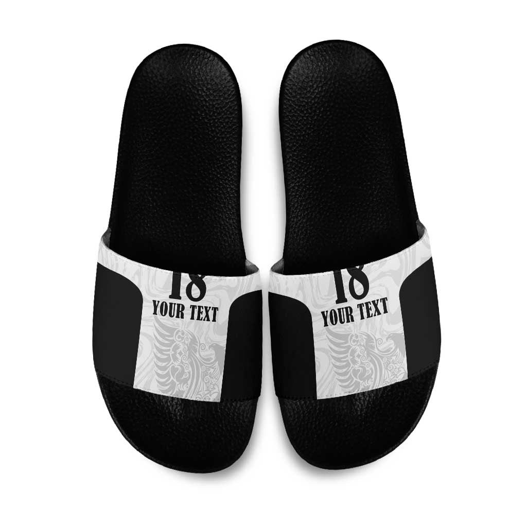 Custom Albania Football Pride Slide Sandals Kuqezinjte Eagle White Version - Wonder Print Shop