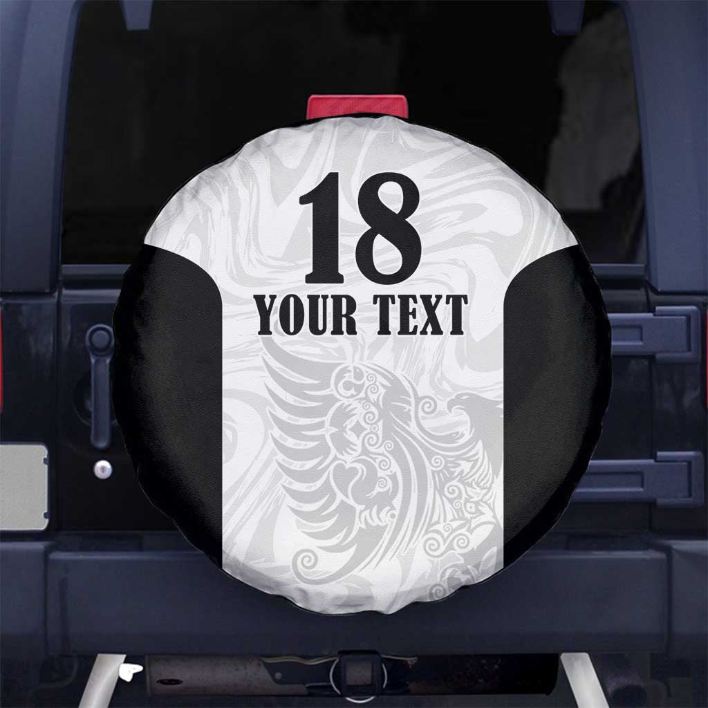 Custom Albania Football Pride Spare Tire Cover Kuqezinjte Eagle White Version - Wonder Print Shop