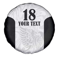 Custom Albania Football Pride Spare Tire Cover Kuqezinjte Eagle White Version - Wonder Print Shop