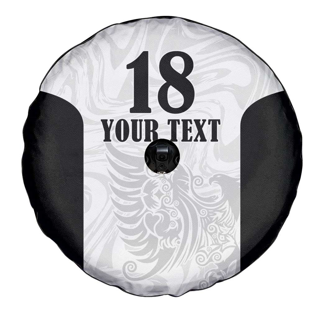 Custom Albania Football Pride Spare Tire Cover Kuqezinjte Eagle White Version - Wonder Print Shop