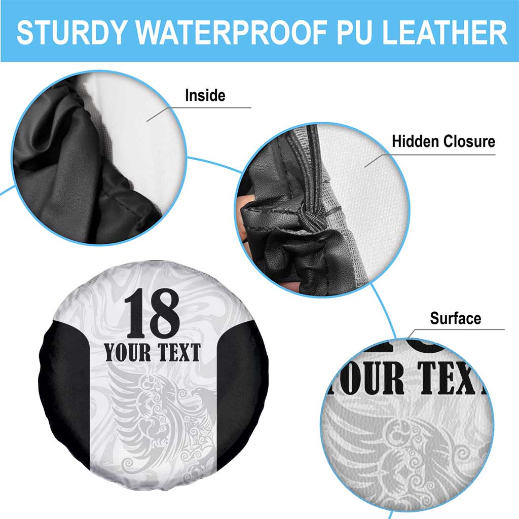 Custom Albania Football Pride Spare Tire Cover Kuqezinjte Eagle White Version - Wonder Print Shop