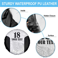 Custom Albania Football Pride Spare Tire Cover Kuqezinjte Eagle White Version - Wonder Print Shop