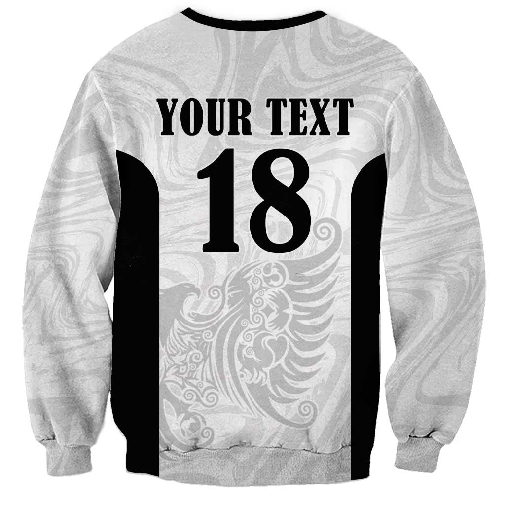 Custom Albania Football Pride Sweatshirt Kuqezinjte Eagle White Version - Wonder Print Shop