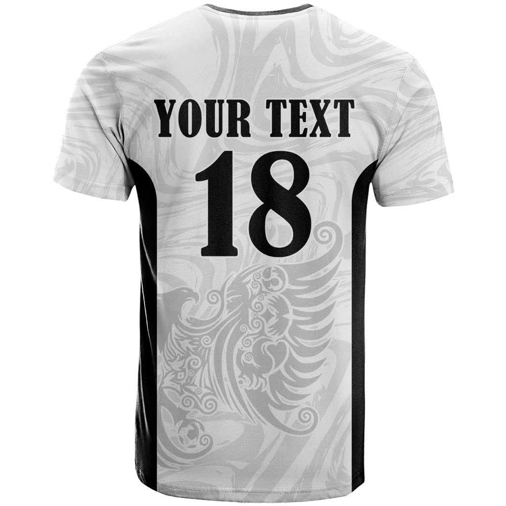 Custom Albania Football Pride T Shirt Kuqezinjte Eagle White Version - Wonder Print Shop