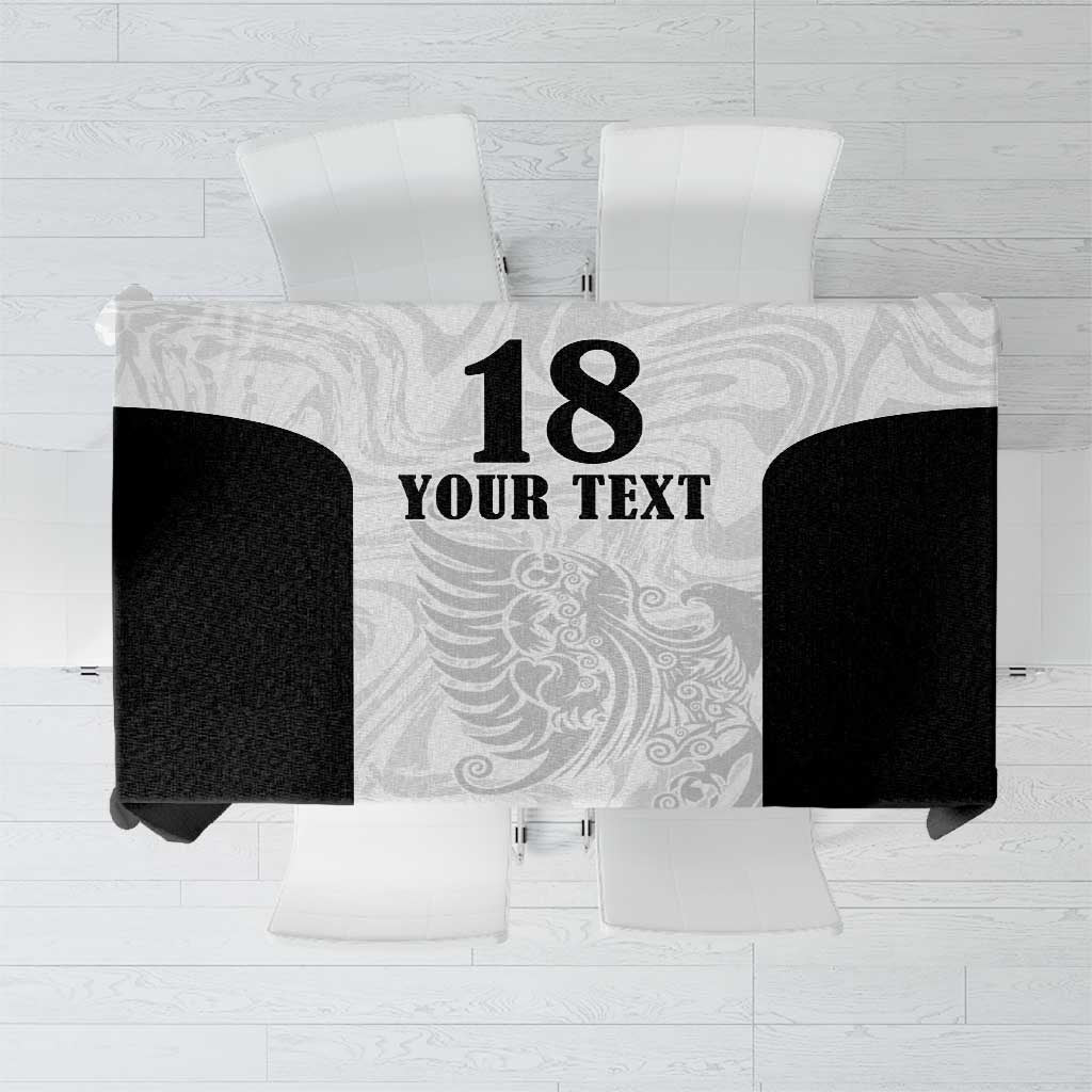 Custom Albania Football Pride Tablecloth Kuqezinjte Eagle White Version - Wonder Print Shop