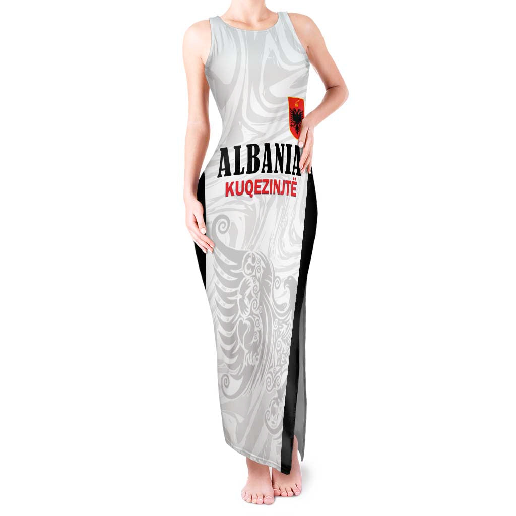 Custom Albania Football Pride Tank Maxi Dress Kuqezinjte Eagle White Version - Wonder Print Shop