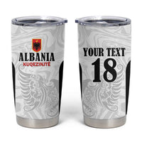 Custom Albania Football Pride Tumbler Cup Kuqezinjte Eagle White Version - Wonder Print Shop
