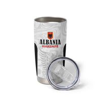 Custom Albania Football Pride Tumbler Cup Kuqezinjte Eagle White Version - Wonder Print Shop