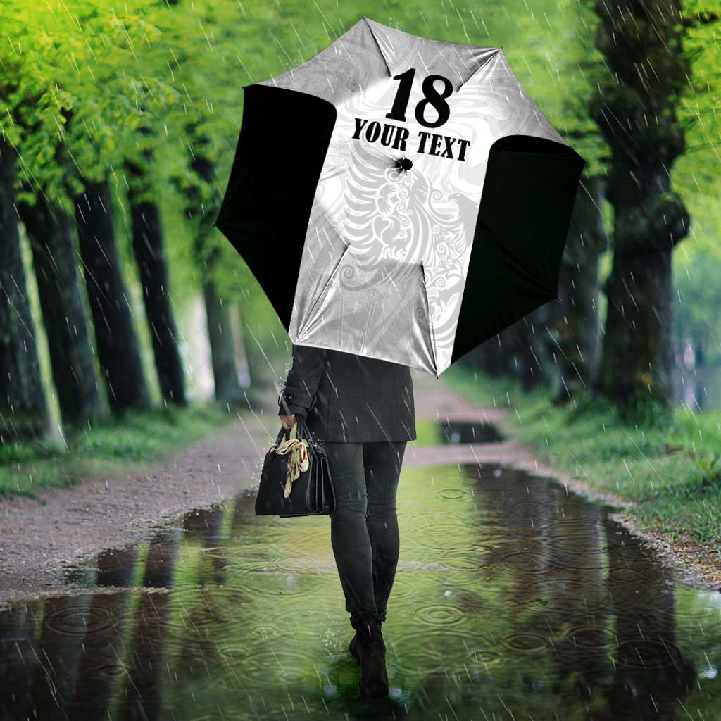 Custom Albania Football Pride Umbrella Kuqezinjte Eagle White Version - Wonder Print Shop