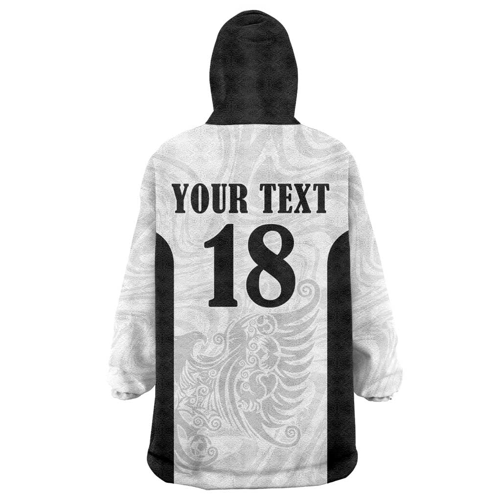 Custom Albania Football Pride Wearable Blanket Hoodie Kuqezinjte Eagle White Version - Wonder Print Shop
