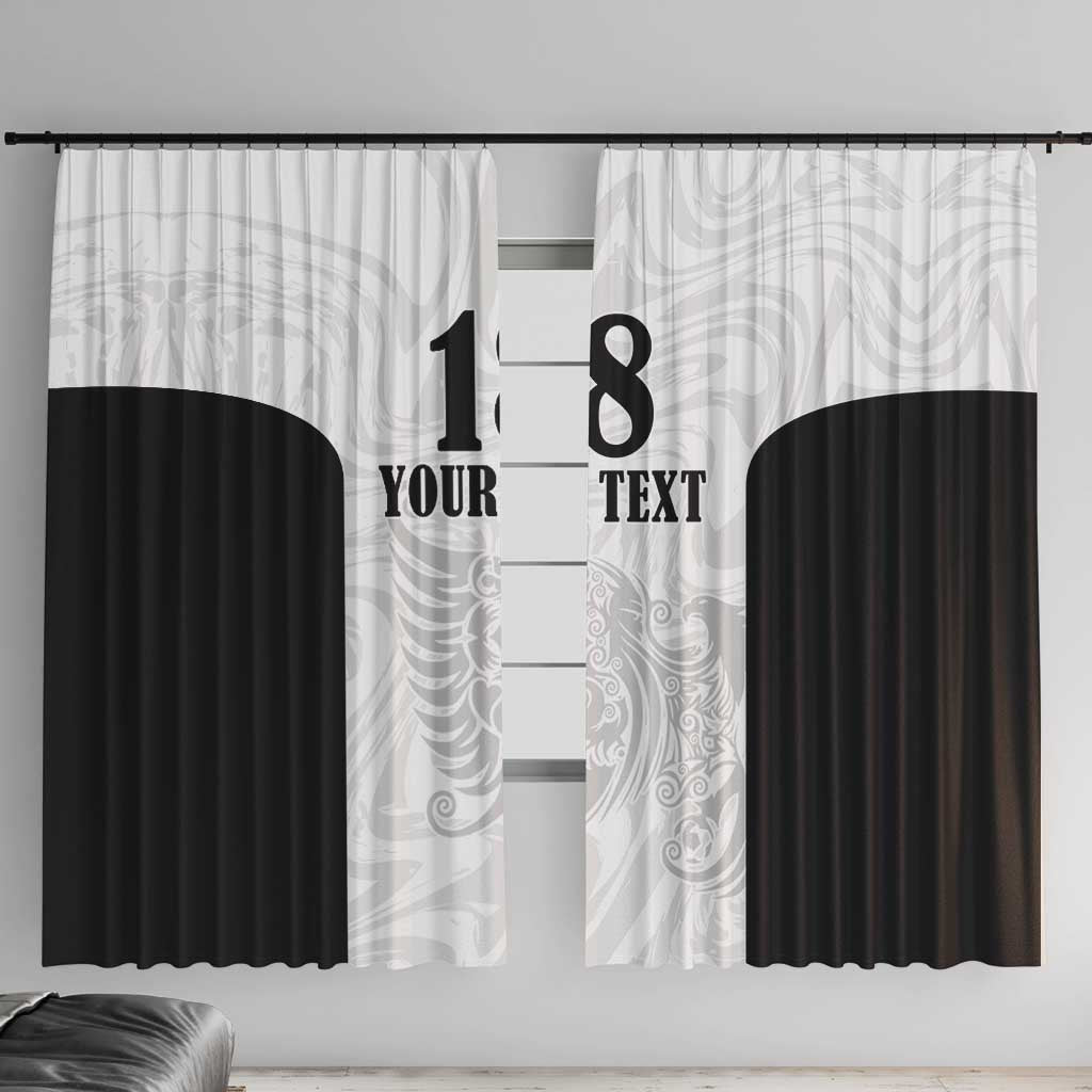 Custom Albania Football Pride Window Curtain Kuqezinjte Eagle White Version - Wonder Print Shop